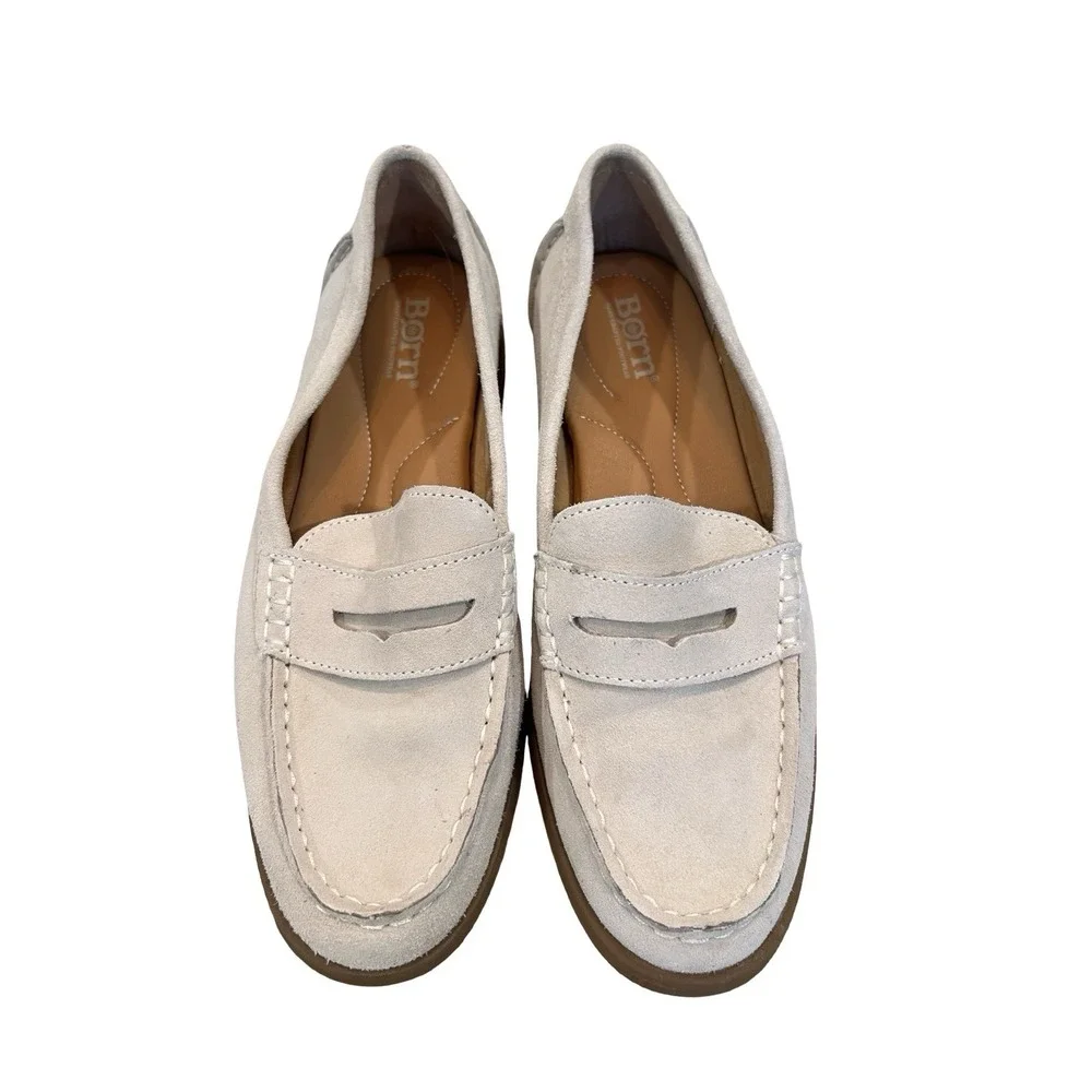 Womens Hush Puppies Born Suede Casual Comfort Penny Loafers‎ Size 7.5 M